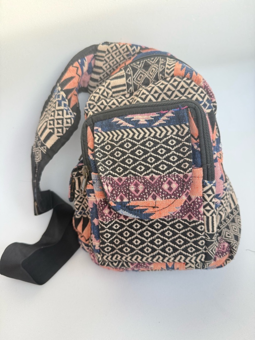 Siddhartha Geometric Multicolor Crossbody Sling Bag with 4 pockets Adjustable